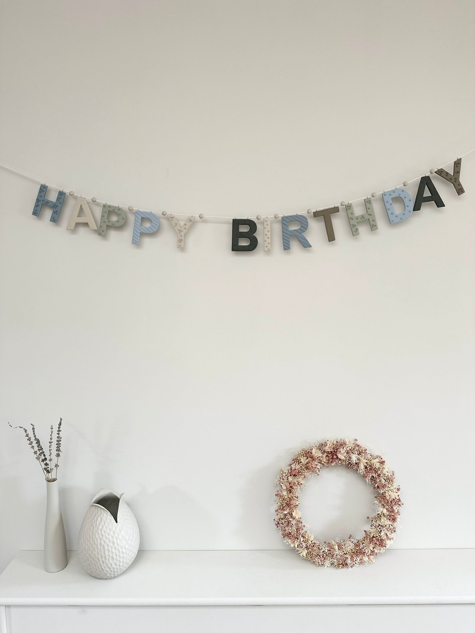 Happy Birthday Girlande - Blau/Grün