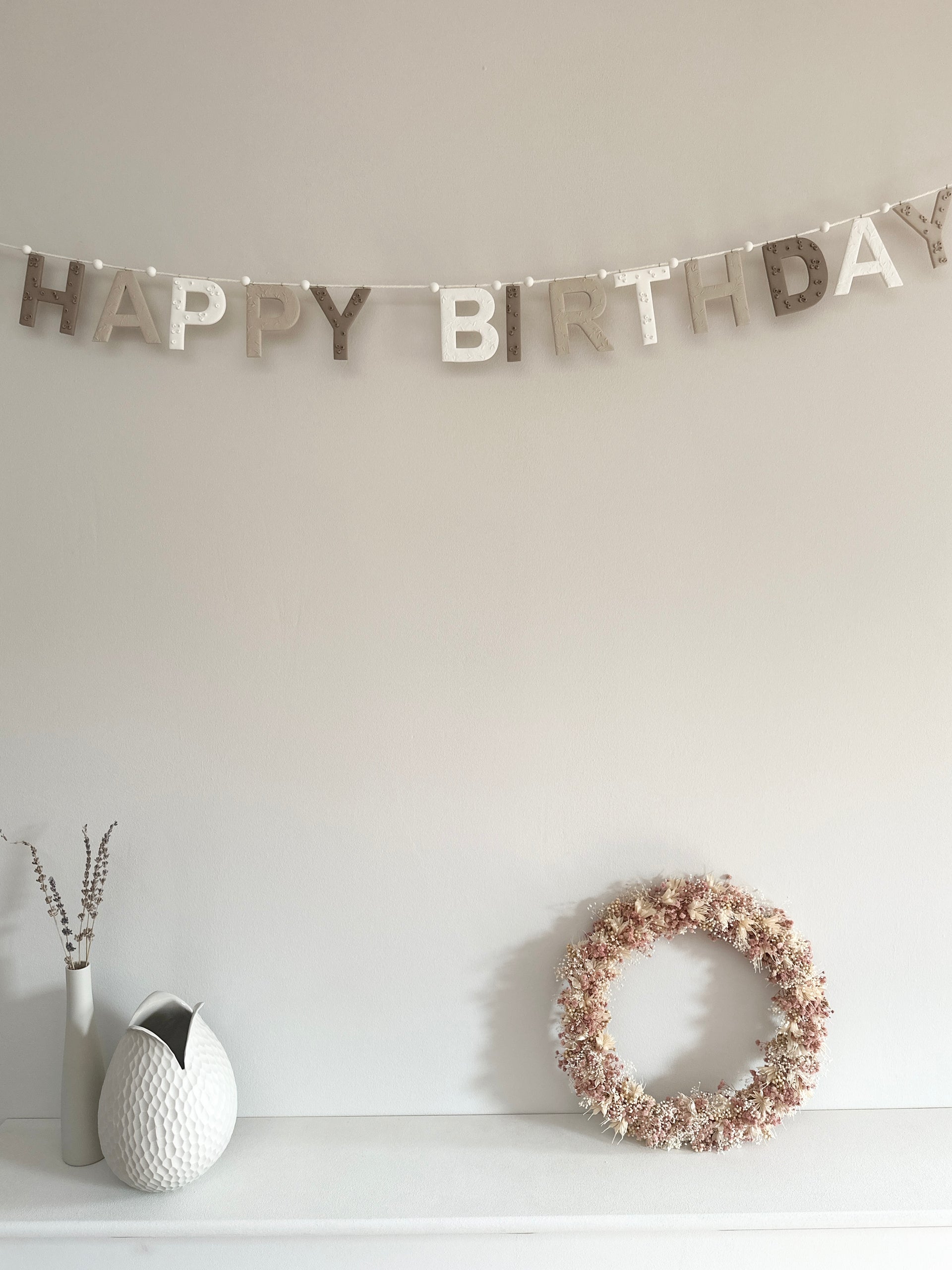 Happy Birthday Girlande - Nude